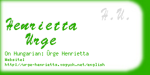 henrietta urge business card
